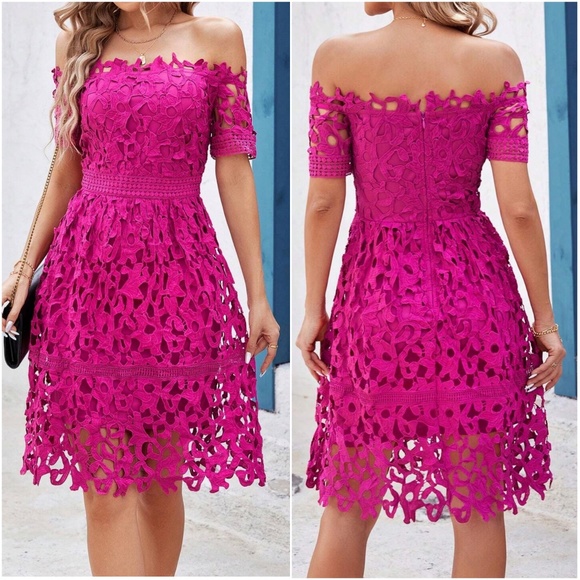 Luxe Embroidered Off Shoulder Party Evening Dress - Picture 7 of 14